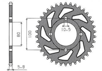 Zębatka tylna 819 41 suzuki 250 marauder (99-10), gn 250 (82-99) (jtr819/2.41) (łańc. 520) (81941jt)