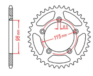 ZĘBATKA TYLNA 4552 48 KTM SX 65 '12-'18 (JTR894.48) (ŁAŃC. 420)