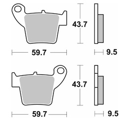 KLOCKI HAMULCOWE NOWOŚĆ KH346 OFF-ROAD CARBON PASUJE DO: HONDA CR/CRF TYŁ