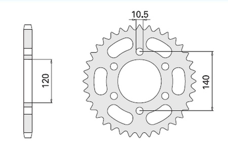 Zębatka tylna 5301 46 suzuki gsxr 600 98-00 5301 46 (498-46) (jtr498.46)
