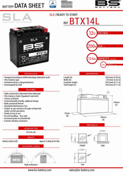 Bs akumulator btx14l (fa) (ytx14l-bs) 12v 12ah 150x87x145 bezobsługowy - zalany (200a) (4)