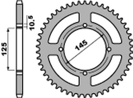 Zębatka tylna 857 49 c45 yamaha xt 600 '83-'89, xt 600z tenere '87-'89, xtz 660 tenere '91-'00, xv 125 virago '97-'01, xv 250 virago '89-'05