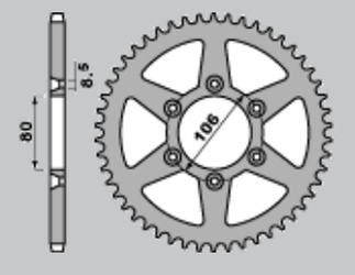 Zębatka tylna 3560 49z  aprilia rx 125 '93-'02 (22-49) (jtr22.49)