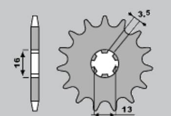 Zębatka przednia 415 11 suzuki ts 50, yamaha dt50 mx/rd50mx (562-12)