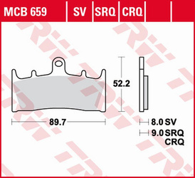Klocki hamulcowe kh188 sinter track kawasaki zx-6r/zx-7r '96-'02, zx-9r '96-'01, zrx 1100 '96-'00, zrx 1200 '01-'06, zx-12r '00-'03, suzuki
