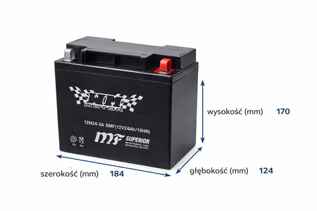 Akumulator 12N24-3A 12V 24Ah Do Motocykli Honda Yamaha Suzuki