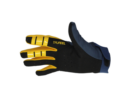 Rękawice Motocyklowe Power Force Enduro Cross Quad Spandex Granatowo Żółte Xl