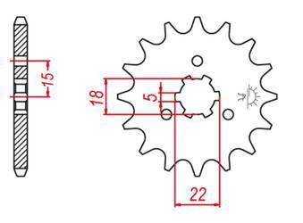 Zębatka przednia 423 12 kawasaki kx 125 '94-'08 (-1) (jtf1445.12)