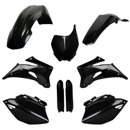KOMPLET PLASTIKÓW (FULL KIT) YAMAHA YZ 250F '08-'09; YZ 450F '08-'09 W ZESTAWIE TABLICA PRZEDNIA (8658100004) I OSŁONY AMORTYZARORÓW (8351400002) KOLOR CZARNY