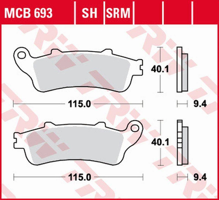Klocki hamulcowe kh281 sinter honda fes 125/150 pantheon '98-'06, fes 250 foresight '98-'05 przód