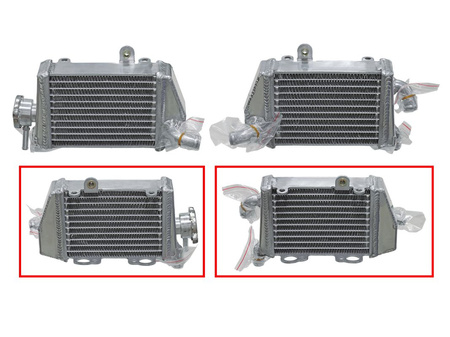 CHŁODNICA KTM SX 65 '09-'15 WZMOCNIONA O STANDARDOWEJ POJEMNOŚCI LEWA (SZT.) (OEM: 46235007000;46235007100)
