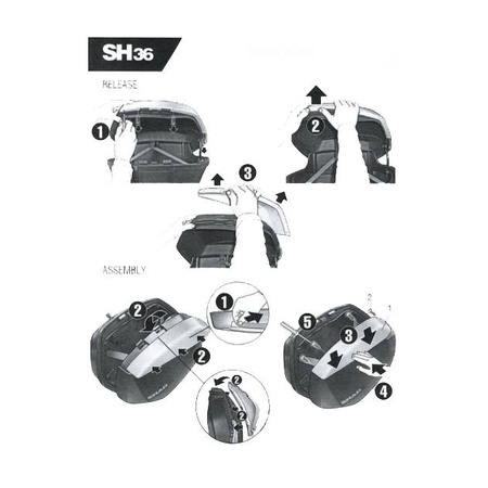 Nakładki kufra Shad SH36 białe kpl 2 sztuki