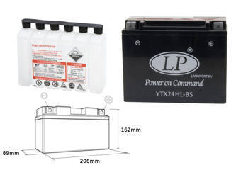 Landport akumulator ytx24hl-bs 12v 24ah 205x87x162 bezobsługowy - elektrolit osobno (2) ue2019/1148