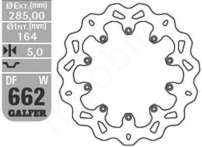 Tarcza hamulcowa bmw k 75c/rt/s '94-'96 (przód), k 100 '84-'93, k1100 '92-'00 (przód+tył) (285x165x4,8) (10x5,5mm)
