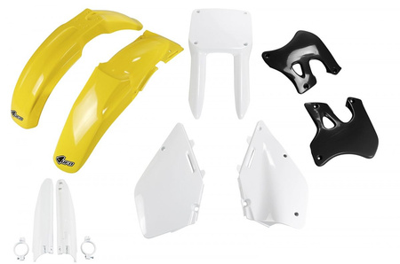 Komplet Plastików (Full Kit) Z Osłonami Teleskopów (Amortyzatorów) Suzuki Rm 125 '96-'98 Kolor Oem (Zółty/Biały/Czarny) (Su393e999)
