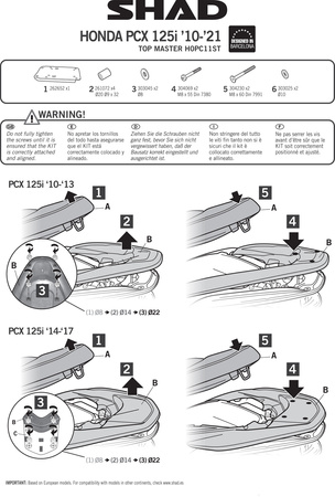Stelaż kufra tylnego Shad do Honda PCX 125 / 150