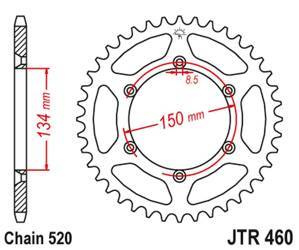 Zębatka tylna 489 47 aluminiowa racelite kawasaki kx/kxf '84-20 (48947jt) (łańc. 520) kolor czarny