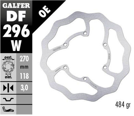 Tarcza hamulcowa przód yamaha wr 250f '17-, wr 450f '20-, yz 125/250 '22-, yz 250f/450f '20 wave (270x118x3mm)