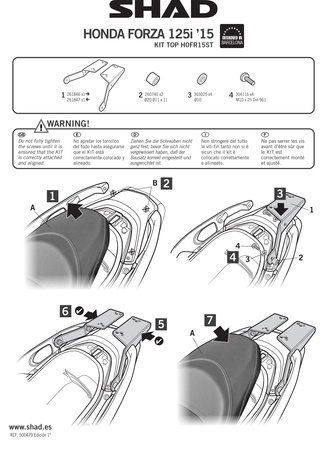 Stelaż kufra tylnego Shad do Honda Forza 125 15-20/23'