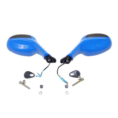 Lusterka niebieskie Qt-4 z Kierunkowskazami M8