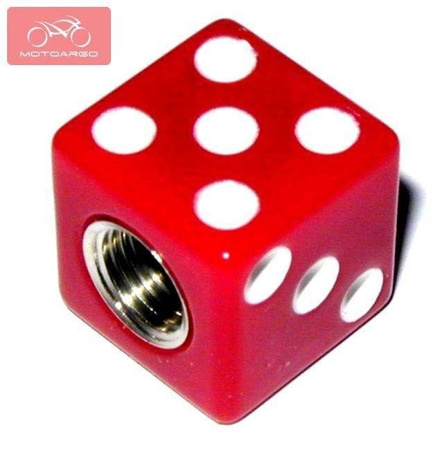 Nakrętka wentyla kostka czerwona