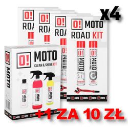 OMOTO ZESTAW 4+1 DO CZYSZCZENIA I SMAROWANIA ŁAŃCUCHA ROAD O! CHAIN CARE AND PROTECTION 2+1 ZESTAW Z SZCZOTKĄ + OMOTO ZESTAW DO MYCIA I PIELĘGNACJI MOTOCYKLA O! CARE PROTECTION AND SHINE MOTO
