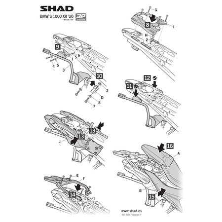 Stelaż do kufrów bocznych Shad 3P do BMW S1000XR (2020 - )