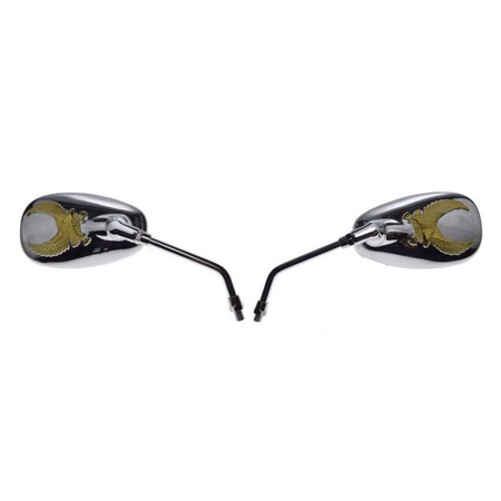 Lusterka chrom Orzeł M10 prawy gwint Mp203 Homologacja