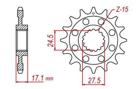 zębatka przednia 2249 14 ducati panigale 1199/1299 '12-'19 (224914jt) (łańc.525)