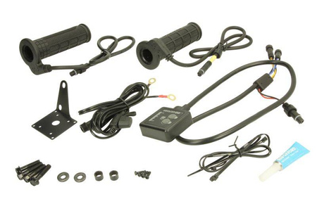 Manetki podgrzewane do motocykla evo adventure z panelem sterującym i termostatem do kierownicy 22mm długość 122-132mm (el)