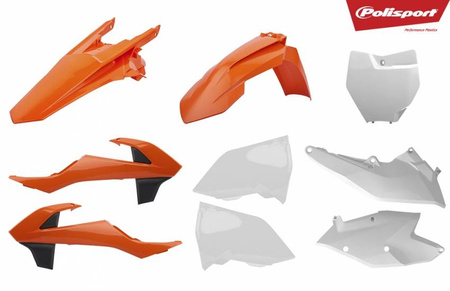 Komplet plastików ktm sx/sx-f '16-'18 w zestawie tablica przednia (8664900002) kolor pomarańczowo biały oem