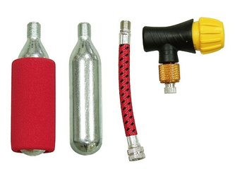 2022/02 naboje z przewodem i zaworem (zestaw) do pompowania kół (4 elmenty)