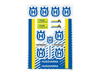Komplet naklejek (oklein) reklamowych, logo husqvarna vintage