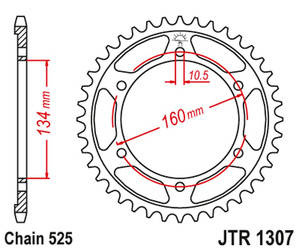 Zębatka tylna 4405 42 honda cbr 600rr '03-'06 (pc37) (440542jtzbk) (łańc. 525) kolor czarny