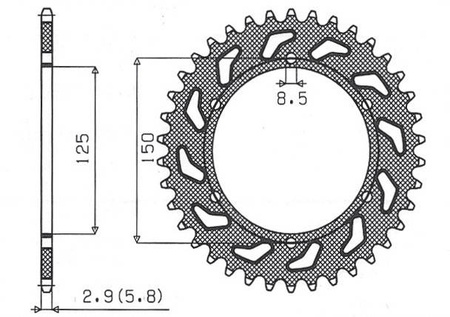 Zębatka tylna 899 50 ktm sx/exc (jtr897.50) (łańc. 520) (89950jt)
