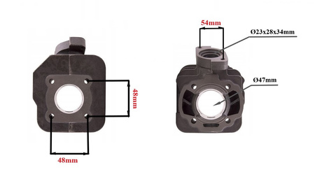Cylinder głowica 70cm skuter Peugeot 2T AC Buxy