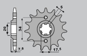Zębatka przednia 279 14 18nc nsr 125/ vt 125 (jtf327.14) (łańc. 520)