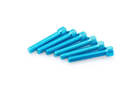 Śruby z anodyzowanego aluminium blister 6 śrub imbusowych m8x55mm niebieskie