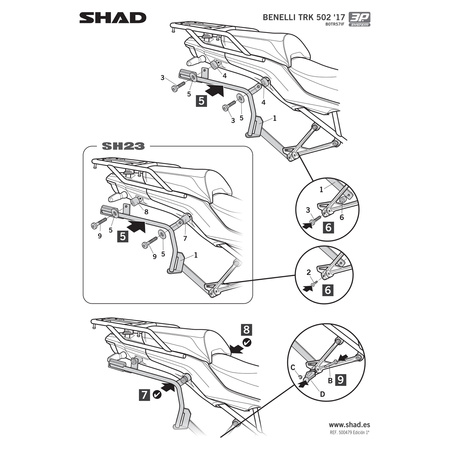Stelaż do kufrów bocznych Shad 3P do Benelli TRK 502