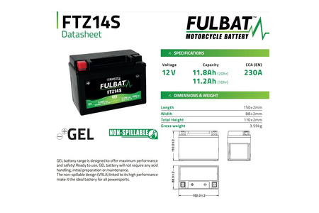 Akumulator Żelowy Bezobsługowy Fulbat Ftz14s