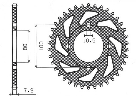 Zębatka tylna 4533 45 suzuki 125 maruder '98-'11 (jtr1794.45) (łańc. 428) (453345jt)
