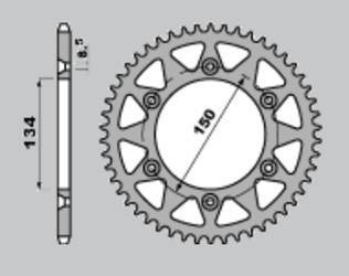 Zębatka tylna aluminiowa (anodowana) 489 48 kawasaki kx 125/250/500 '84-'08, kdx 200 '84-'06, kdx 220 '97-'05, kdx 250 '91-'96, klx 250 '93-