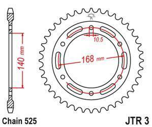 Zębatka tylna 4613 42 bmw f 800 gs '06-'13 na śrubę 10,5mm (461342jtzbk) (łańc. 525) kolor czarny