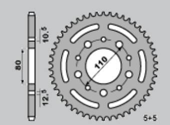Zębatka tylna 4350 36 honda cb 450 s '86-'89, cb 500 '94-'03, xbr 500 '85-'91, vt 600 '88-'89 (jtr1332.36)