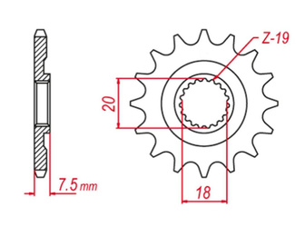 Zębatka przednia 340 12 honda cr 125 '87-'03 (jtf326.12)