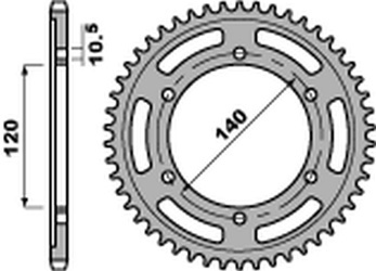 Zębatka tylna 5301 48 c45 kawasaki zx-6r '95-'97, w 650 '00-'06, suzuki gsx-r 600 '97-'00 (jtr498.48) (łańc.525)