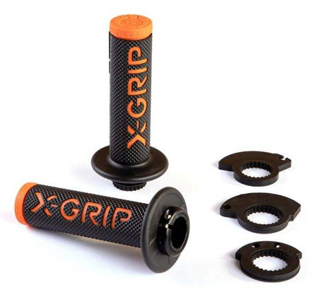 manetki braaaap grips lock-on-grip orange kolor pomarańczowy z adapterami rolgazu
