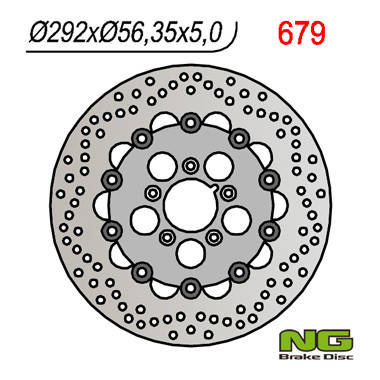 Tarcza hamulcowa przód harley-davidson 883/1200/1340/1450/1584/1690/1802 pływająca (292x56,3x5) (5x8,5mm)