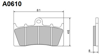 NISSIN KLOCKI HAMULCOWE KH613 PREMIUM SEMI-METALLIC (SPIEK METALICZNY) (ECE R90) (MADE IN JAPAN) (2P-268NS)