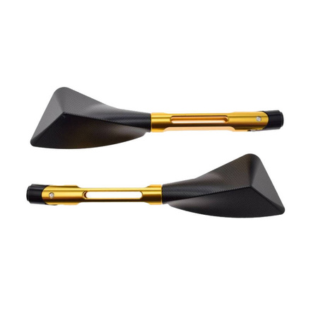 Lusterka motocyklowe Hebe M10 M8 CNC złote